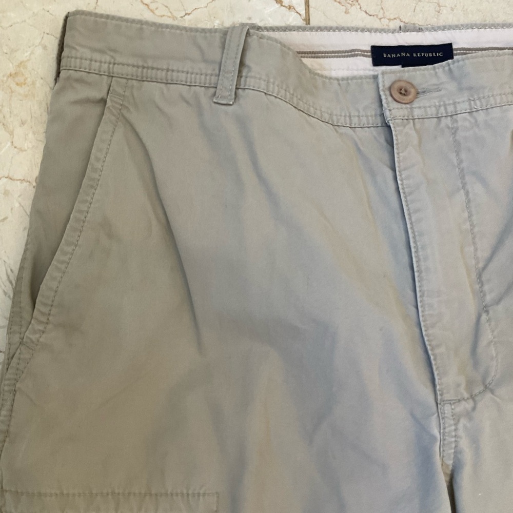 Banana Republic Cargo Pants, Khaki Color, 100% Cotton, 6-Pockets, Men’s 36 x 34 - Picture 3 of 15